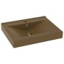 Lavabo de lujo con grifo cerámica 60x46 cm crema mate de vidaXL, Lavabos - Ref: Foro24-147029, Precio: 88,99 €, Descuento: %