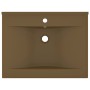 Lavabo de lujo con grifo cerámica 60x46 cm crema mate de vidaXL, Lavabos - Ref: Foro24-147029, Precio: 88,99 €, Descuento: %