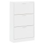 Mueble zapatero madera contrachapada blanco brillo 63x24x103 cm de vidaXL, Zapateros y organizadores de calzado - Ref: Foro24...