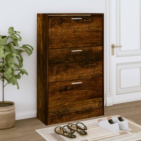 Smoked oak plywood shoe cabinet 63x24x103 cm by vidaXL, Shoe racks and shoe organizers - Ref: Foro24-342555, Price: 112,99 €,...