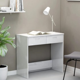 Glossy white plywood desk 80x40x75 cm by vidaXL, Desks - Ref: Foro24-801361, Price: 72,03 €, Discount: %