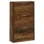 Schuhschrank aus geräuchertem Eichensperrholz, 63 x 24 x 103 cm von vidaXL, Schuhregale und Schuhorganisatoren - Ref: Foro24-...