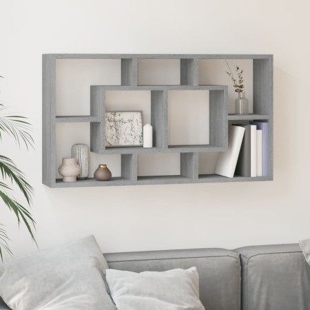 Sonoma gray 8-compartment wall shelf by vidaXL, Shelves and shelves - Ref: Foro24-342593, Price: 50,78 €, Discount: %