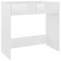 Escritorio de madera contrachapada blanco brillo 80x40x75 cm de vidaXL, Escritorios - Ref: Foro24-801361, Precio: 72,96 €, De...