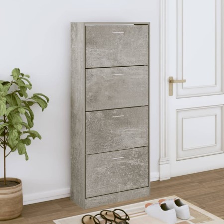 Mueble zapatero madera contrachapada gris hormigón 63x24x147 cm de vidaXL, Zapateros y organizadores de calzado - Ref: Foro24...