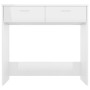 Escritorio de madera contrachapada blanco brillo 80x40x75 cm de vidaXL, Escritorios - Ref: Foro24-801361, Precio: 72,96 €, De...