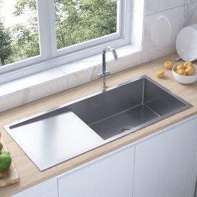 Handgefertigte Küchenspüle aus Edelstahl von vidaXL, Sinkt - Ref: Foro24-51526, Preis: 168,08 €, Rabatt: %