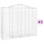 Gabion baskets 5 pcs arc shape iron 200x50x160/180 cm by vidaXL, Pots and planters - Ref: Foro24-3145706, Price: 617,20 €, Di...