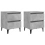 Bedside tables 2 pcs concrete gray plywood 40x35x50 cm by vidaXL, Nightstands - Ref: Foro24-805878, Price: 90,07 €, Discount: %