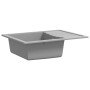 Fregadero de cocina con rebosadero ovalado granito gris de vidaXL, Fregaderos - Ref: Foro24-147102, Precio: 174,58 €, Descuen...