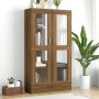 Brown oak plywood display case 82.5x30.5x150 cm by vidaXL, Bookcases and shelves - Ref: Foro24-815119, Price: 151,10 €, Disco...