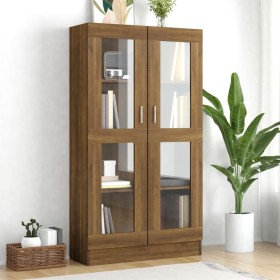 Brown oak plywood display case 82.5x30.5x150 cm by vidaXL, Bookcases and shelves - Ref: Foro24-815119, Price: 147,18 €, Disco...