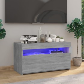 Mueble de TV con luces LED gris Sonoma 75x35x40 cm de vidaXL, Muebles TV - Ref: Foro24-815125, Precio: 59,99 €, Descuento: %