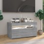 Mueble de TV con luces LED gris Sonoma 75x35x40 cm de vidaXL, Muebles TV - Ref: Foro24-815125, Precio: 57,92 €, Descuento: %