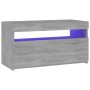 Mueble de TV con luces LED gris Sonoma 75x35x40 cm de vidaXL, Muebles TV - Ref: Foro24-815125, Precio: 57,92 €, Descuento: %