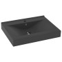 Lavabo de lujo con grifo cerámica gris oscuro 60x46 cm de vidaXL, Lavabos - Ref: Foro24-147027, Precio: 82,13 €, Descuento: %