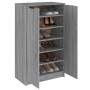 Mueble zapatero madera contrachapada gris Sonoma 59x35x100 cm de vidaXL, Zapateros y organizadores de calzado - Ref: Foro24-8...