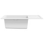 Kitchen sink with oval white granite overflow by vidaXL, Sinks - Ref: Foro24-147104, Price: 151,21 €, Discount: %