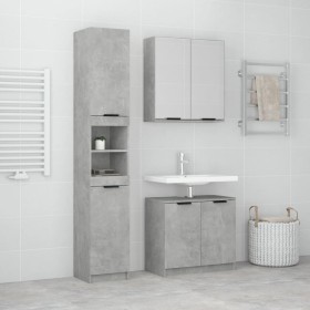 Concrete gray plywood 3-piece bathroom furniture set by vidaXL, Bathroom furniture - Ref: Foro24-3115879, Price: 204,84 €, Di...