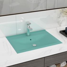 Luxury sink with ceramic faucet 60x46 cm light green by vidaXL, Sinks - Ref: Foro24-147024, Price: 115,20 €, Discount: %