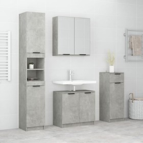 Set muebles de baño 4 piezas madera contrachapada gris hormigón de vidaXL, Muebles de baño - Ref: Foro24-3115887, Precio: 258...