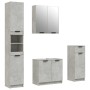 Set muebles de baño 4 piezas madera contrachapada gris hormigón de vidaXL, Muebles de baño - Ref: Foro24-3115887, Precio: 270...