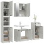 Set muebles de baño 4 piezas madera contrachapada gris hormigón de vidaXL, Muebles de baño - Ref: Foro24-3115887, Precio: 270...