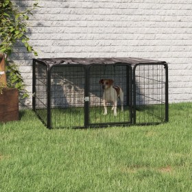 Dog pen 4 panels steel with powder coating by vidaXL, Dog kennels and fences - Ref: Foro24-171795, Price: 66,34 €, Discount: %