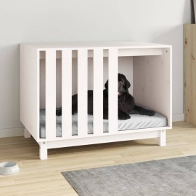 Caseta para perros madera maciza de pino blanco 90x60x67 cm de vidaXL, Casetas para perros - Ref: Foro24-822487, Precio: 174,...