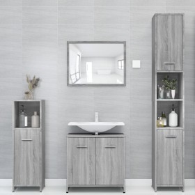 Armario de baño madera contrachapada gris Sonoma 30x30x183,5 cm de vidaXL, Muebles de baño - Ref: Foro24-815520, Precio: 90,1...