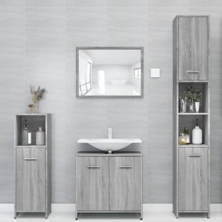 Sonoma gray plywood bathroom cabinet 30x30x183.5 cm by vidaXL, Bathroom furniture - Ref: Foro24-815520, Price: 90,13 €, Disco...