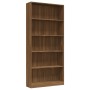 5-tier oak brown plywood shelf 80x24x175 cm by vidaXL, Bookcases and shelves - Ref: Foro24-815395, Price: 119,98 €, Discount: %