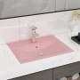 Lavabo de lujo con grifo cerámica 60x46 cm rosa mate de vidaXL, Lavabos - Ref: Foro24-147021, Precio: 99,57 €, Descuento: %