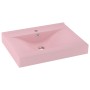 Lavabo de lujo con grifo cerámica 60x46 cm rosa mate de vidaXL, Lavabos - Ref: Foro24-147021, Precio: 99,57 €, Descuento: %