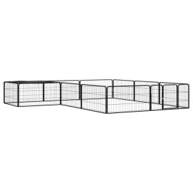 Dog cage 12 panels powder-coated black steel 100x50 cm by vidaXL, Dog kennels and fences - Ref: Foro24-3115977, Price: 175,89...