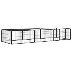 Dog cage 8 panels black powder coated steel 100x50 cm by vidaXL, Dog kennels and fences - Ref: Foro24-3115976, Price: 119,58 ...