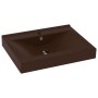 Lavabo de lujo agujero de grifo cerámica marrón oscuro 60x46 cm de vidaXL, Lavabos - Ref: Foro24-147028, Precio: 101,66 €, De...