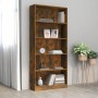 5-shelf smoked oak plywood shelf 80x24x175 cm by vidaXL, Bookcases and shelves - Ref: Foro24-815393, Price: 93,85 €, Discount: %