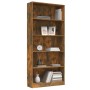 5-shelf smoked oak plywood shelf 80x24x175 cm by vidaXL, Bookcases and shelves - Ref: Foro24-815393, Price: 93,85 €, Discount: %