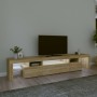 Mueble de TV con luces LED roble Sonoma 215x36,5x40 cm de vidaXL, Muebles TV - Ref: Foro24-3152796, Precio: 144,97 €, Descuen...