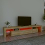 Mueble de TV con luces LED roble Sonoma 215x36,5x40 cm de vidaXL, Muebles TV - Ref: Foro24-3152796, Precio: 144,97 €, Descuen...