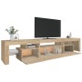 Mueble de TV con luces LED roble Sonoma 215x36,5x40 cm de vidaXL, Muebles TV - Ref: Foro24-3152796, Precio: 144,97 €, Descuen...