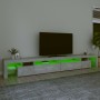 TV stand with LED lights in concrete gray 290x36.5x40 cm by vidaXL, TV Furniture - Ref: Foro24-3152805, Price: 195,09 €, Disc...