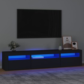 Mueble de TV con luces LED negro 195x35x40 cm de vidaXL, Muebles TV - Ref: Foro24-3152739, Precio: 160,28 €, Descuento: %