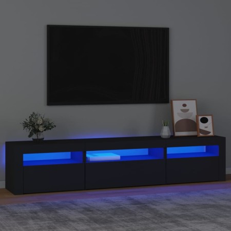 Mueble de TV con luces LED negro 195x35x40 cm de vidaXL, Muebles TV - Ref: Foro24-3152739, Precio: 144,09 €, Descuento: %