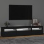 Mueble de TV con luces LED negro 195x35x40 cm de vidaXL, Muebles TV - Ref: Foro24-3152739, Precio: 144,09 €, Descuento: %