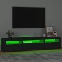 Mueble de TV con luces LED negro 195x35x40 cm de vidaXL, Muebles TV - Ref: Foro24-3152739, Precio: 144,09 €, Descuento: %