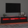 Mueble de TV con luces LED negro 195x35x40 cm de vidaXL, Muebles TV - Ref: Foro24-3152739, Precio: 144,09 €, Descuento: %