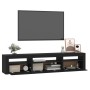 Mueble de TV con luces LED negro 195x35x40 cm de vidaXL, Muebles TV - Ref: Foro24-3152739, Precio: 144,09 €, Descuento: %