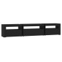 Mueble de TV con luces LED negro 195x35x40 cm de vidaXL, Muebles TV - Ref: Foro24-3152739, Precio: 144,09 €, Descuento: %